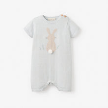 Boys | Pale Blue Bunny Knit Shortall Romper | Blue