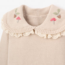 Girls | Embroidered Collar Sweater + Skirt Set | Sage