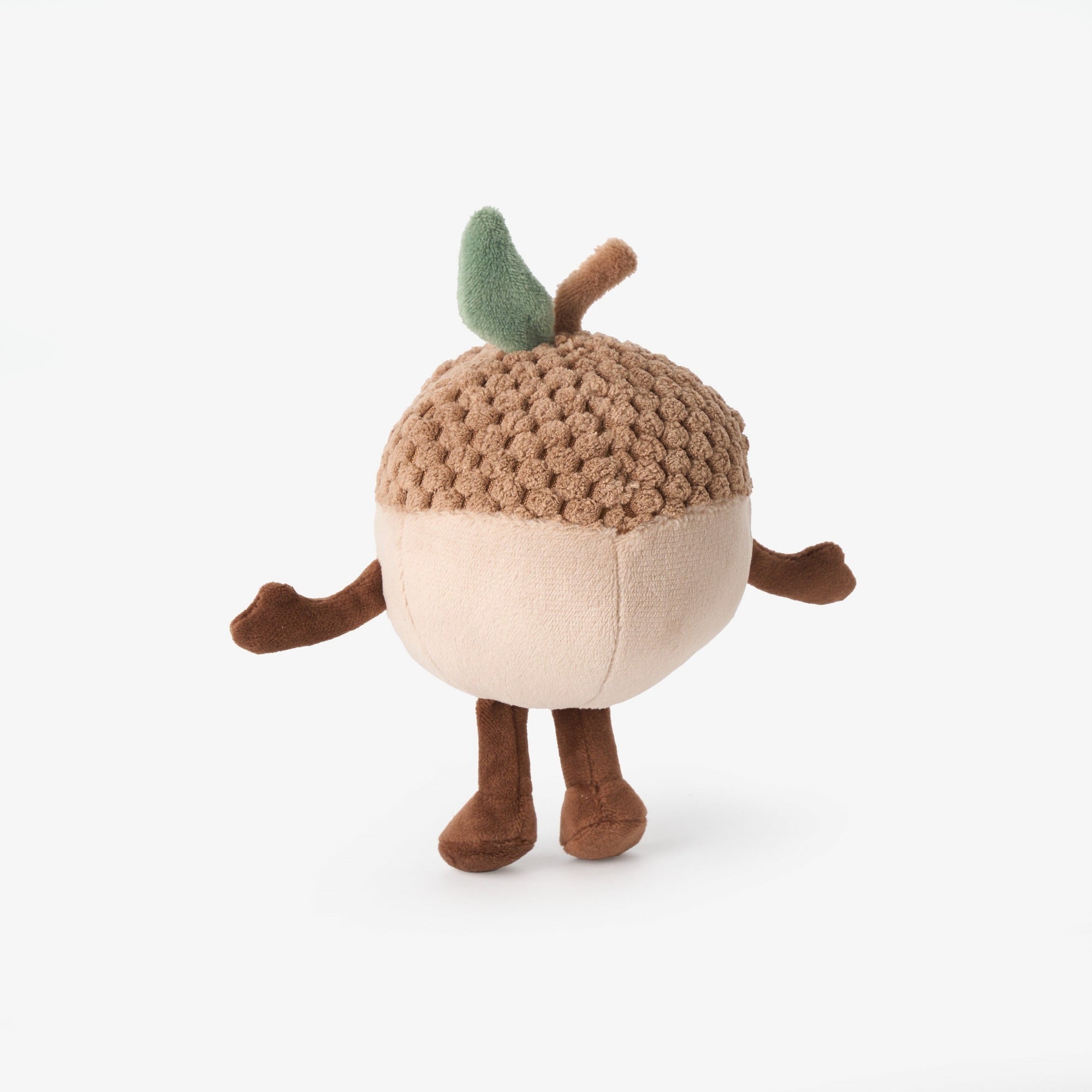 Unisex | Acorn Plush Rattle | Brown