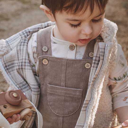 Boys | Wilderness Henley + Corduroy Overall Set | Brown