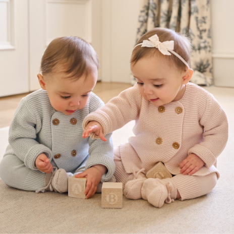Boys | Blue Fine Knit Cotton Baby Pant | Blue