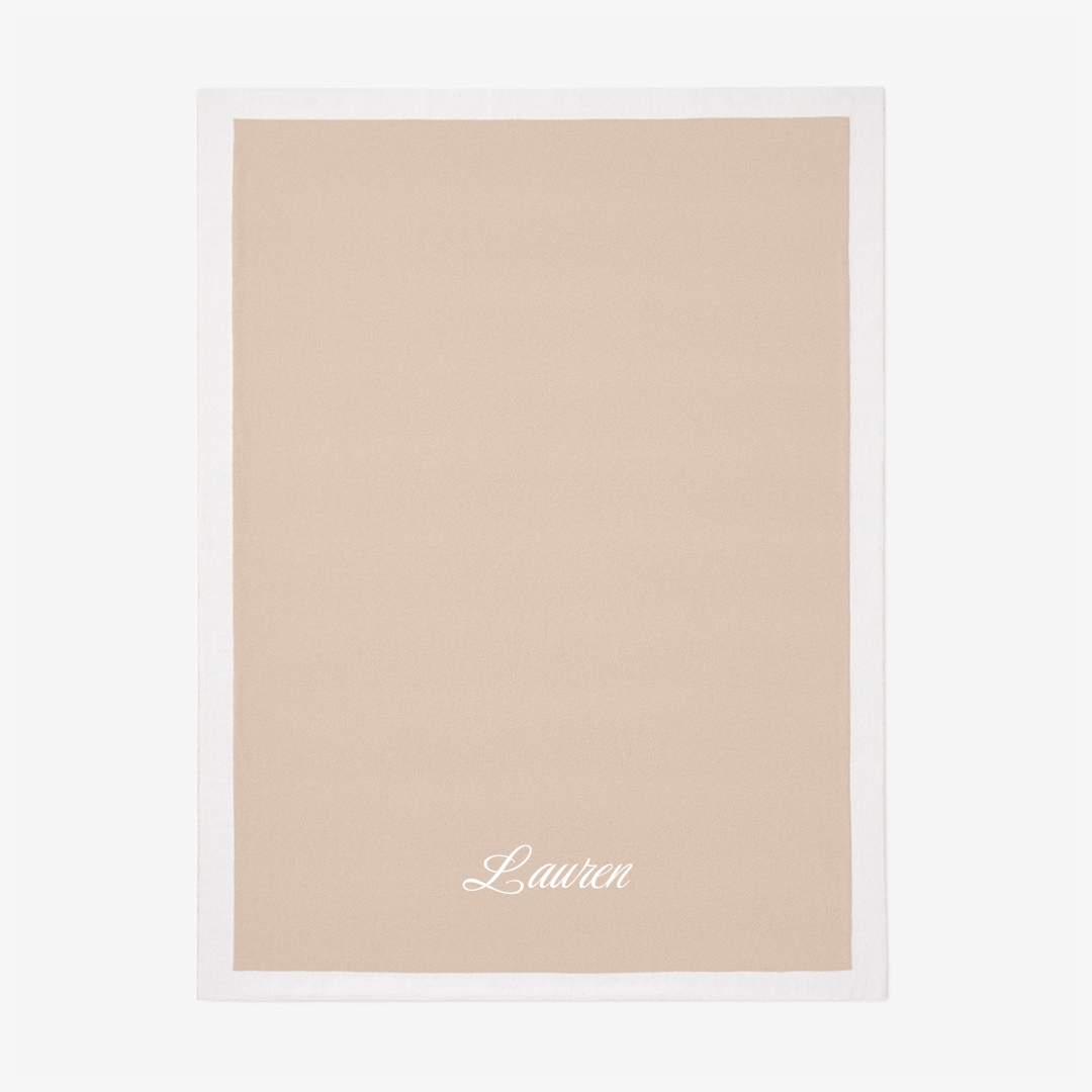 Unisex | Camel Cashmere Baby Blanket | Tan