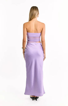 Elinor Satin Maxi Dress | Lilac