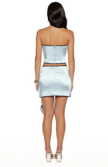 Elvi Satin Corset Top | Blue