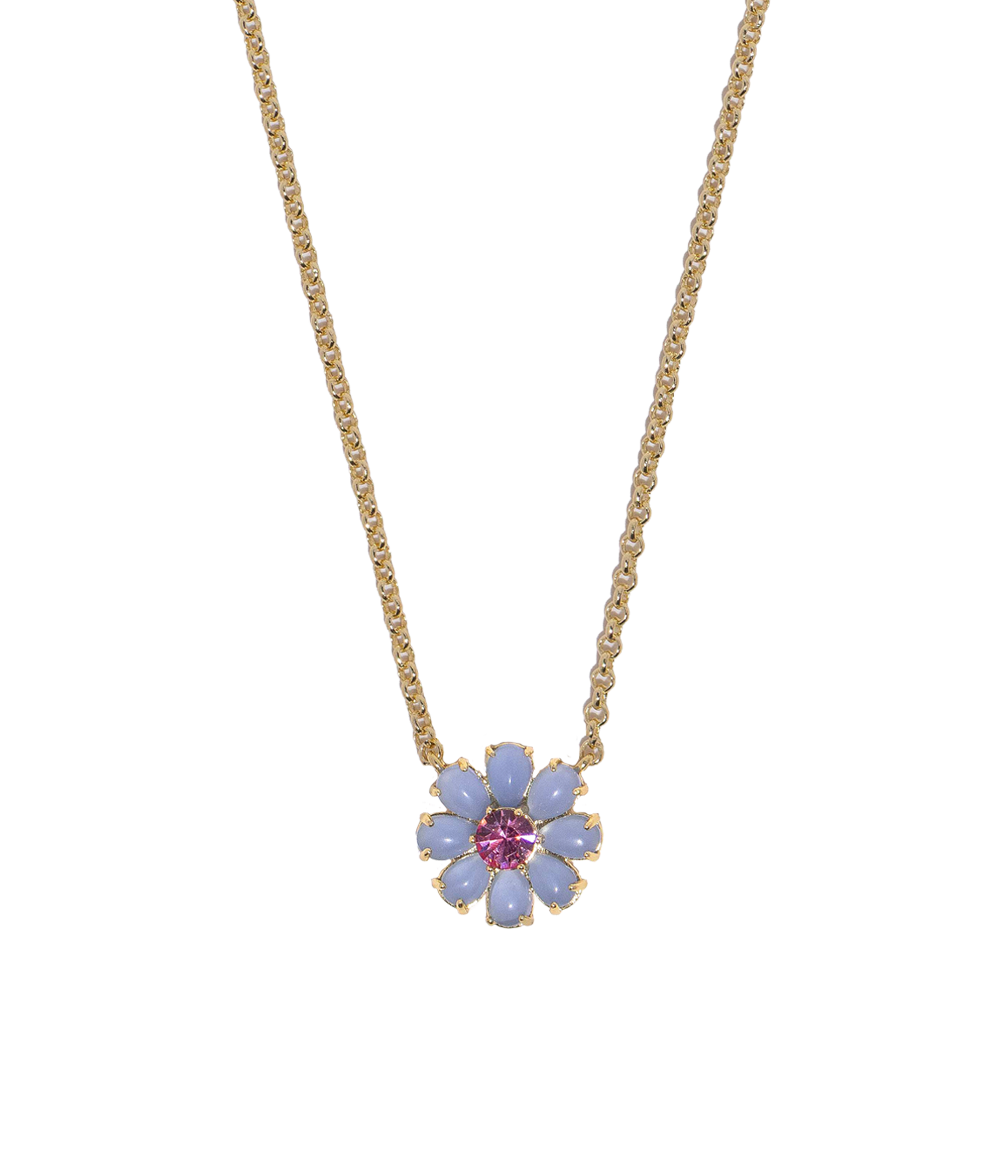 Emeline Flower Necklace in Blue - Loren Hope