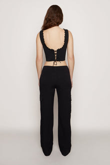 Womens | Crepe Cargo Pants | Black