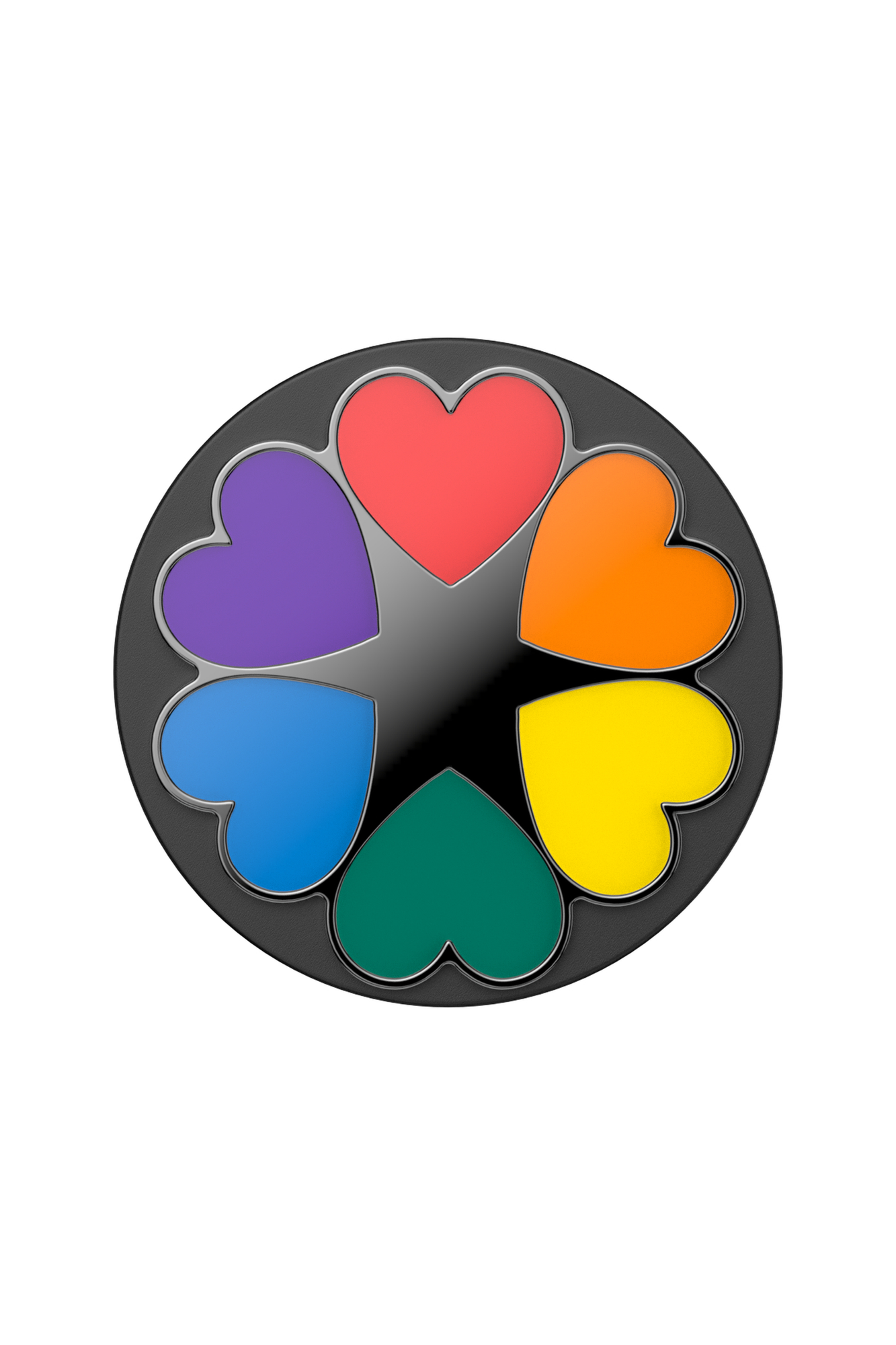 Enamel Spinner Pride Hearts | Black