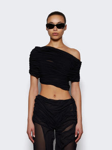 Women | Di Petsa | Hand Draped Wetlook Top | Black