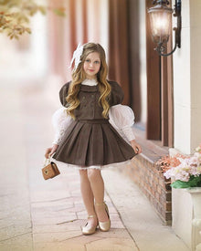 Girl | Blair Estate Tweed Top and Skirt Set | Brown x White