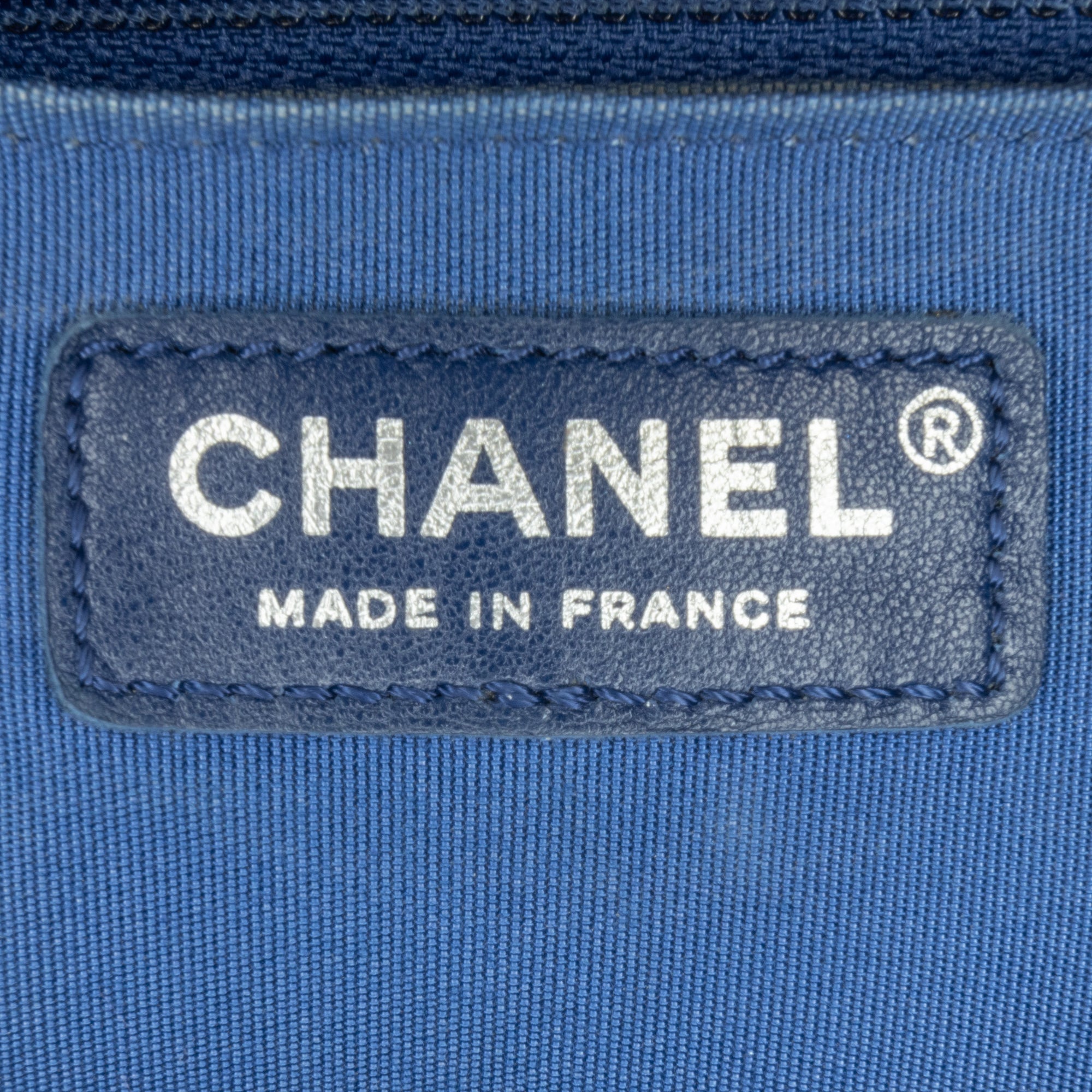 Chanel | Pre-Owned Mini Square Classic Calfskin Airline Flap | Blue/Dark Blue