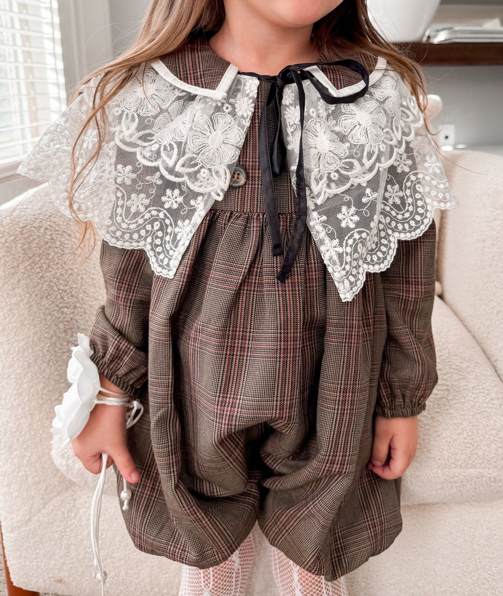 Unisex | Blair Estate Tweed Romper | Brown