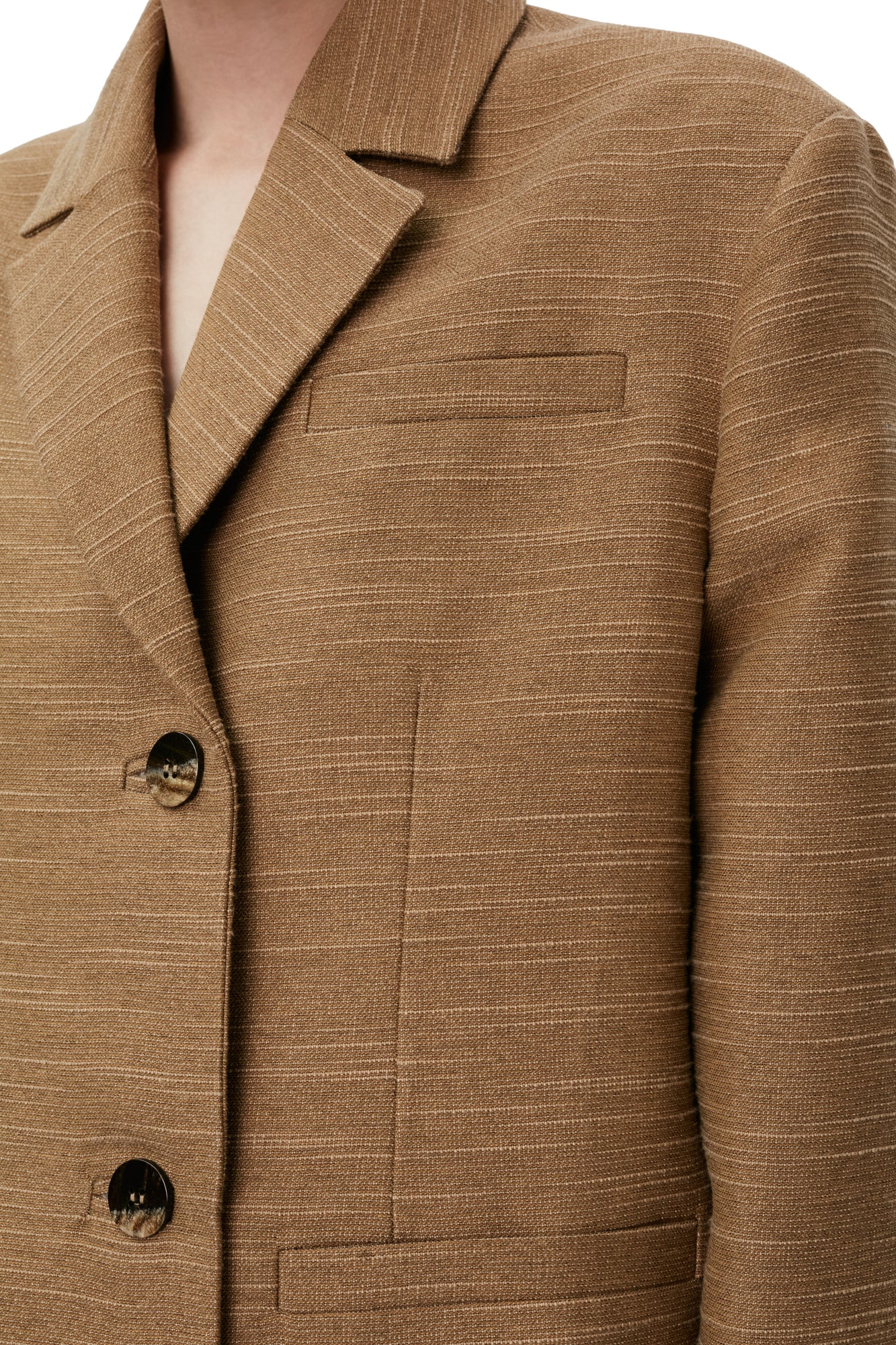 Slub Linen Oversized Blazer | Petrified Oak