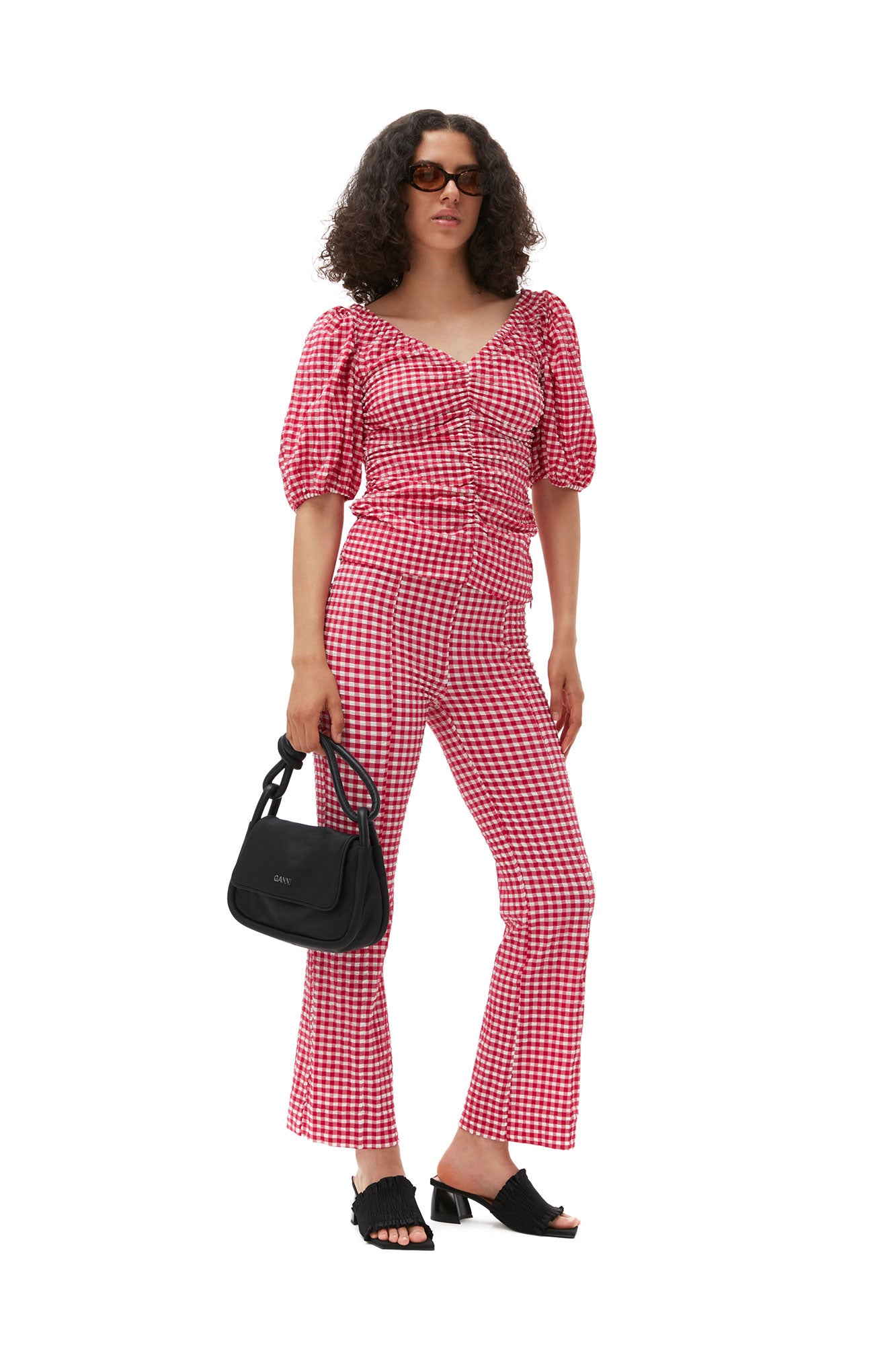 Stretch Seersucker Cropped Pants | Love Potion