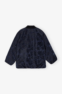 Botanical Jacquard Bomber Jacket | Peacoat