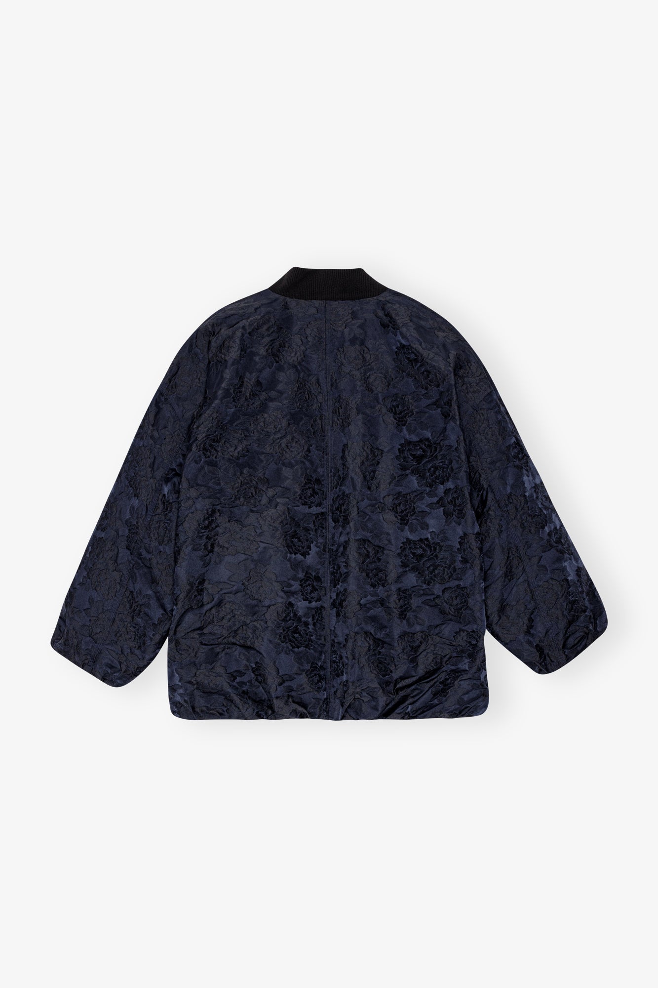 Botanical Jacquard Bomber Jacket | Peacoat