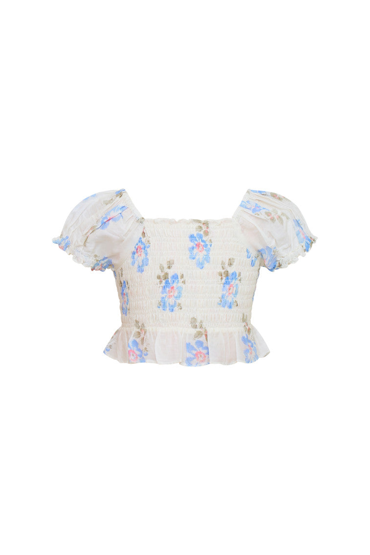 Girls Fabielle Smocked Top | Alpine Frost