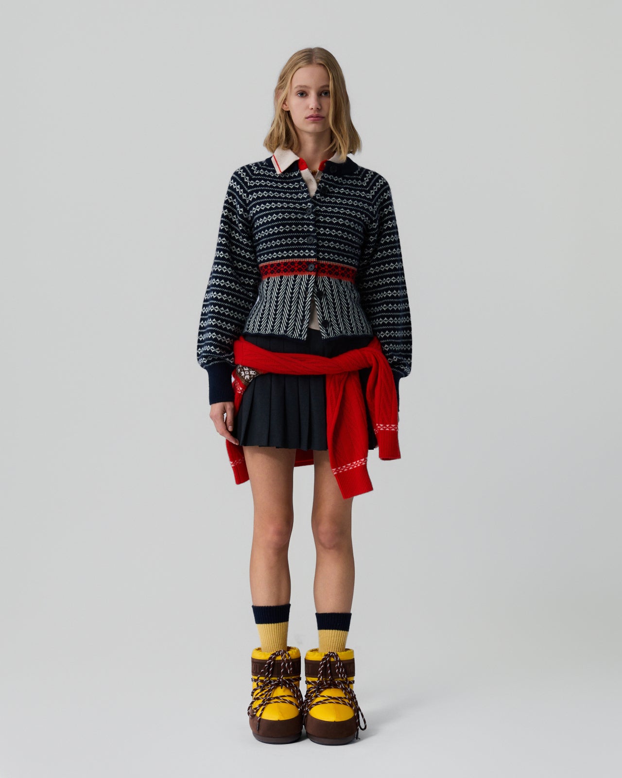 Fair Isle Sculpted  Cardigan | Midnight Combo