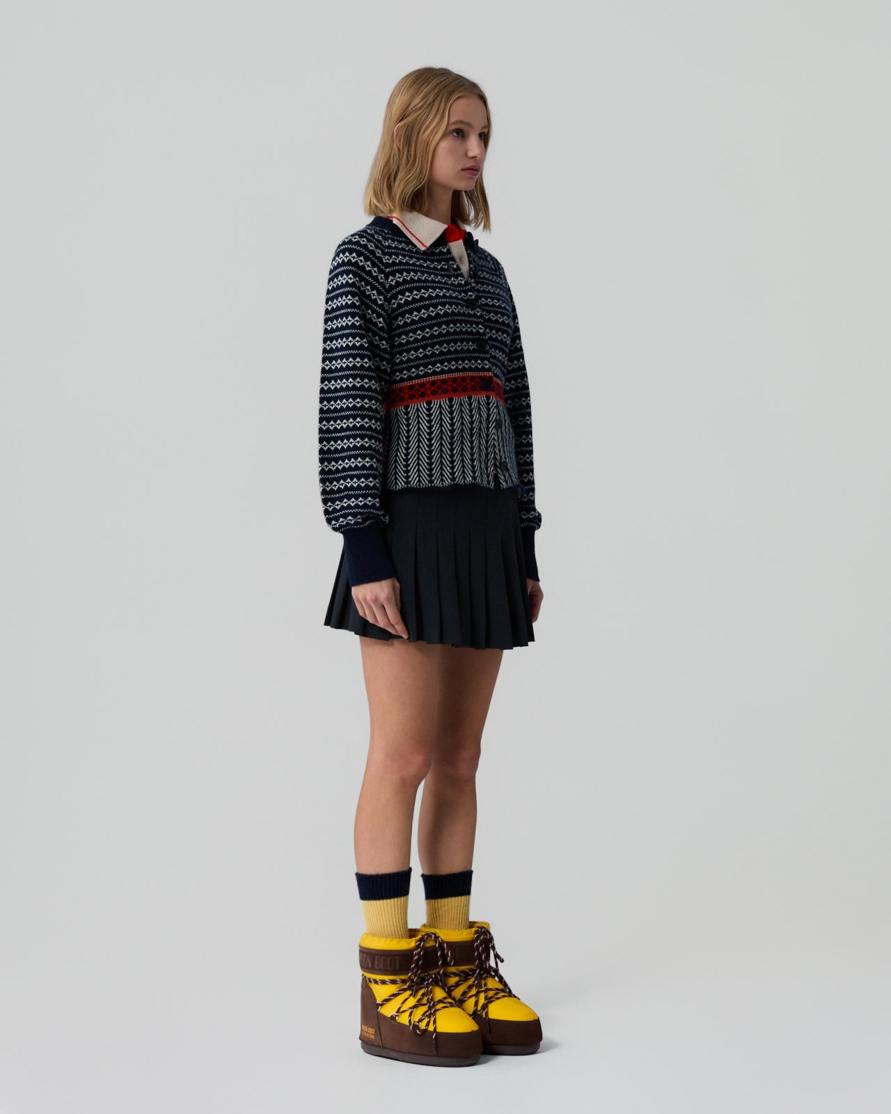 Fair Isle Sculpted  Cardigan | Midnight Combo