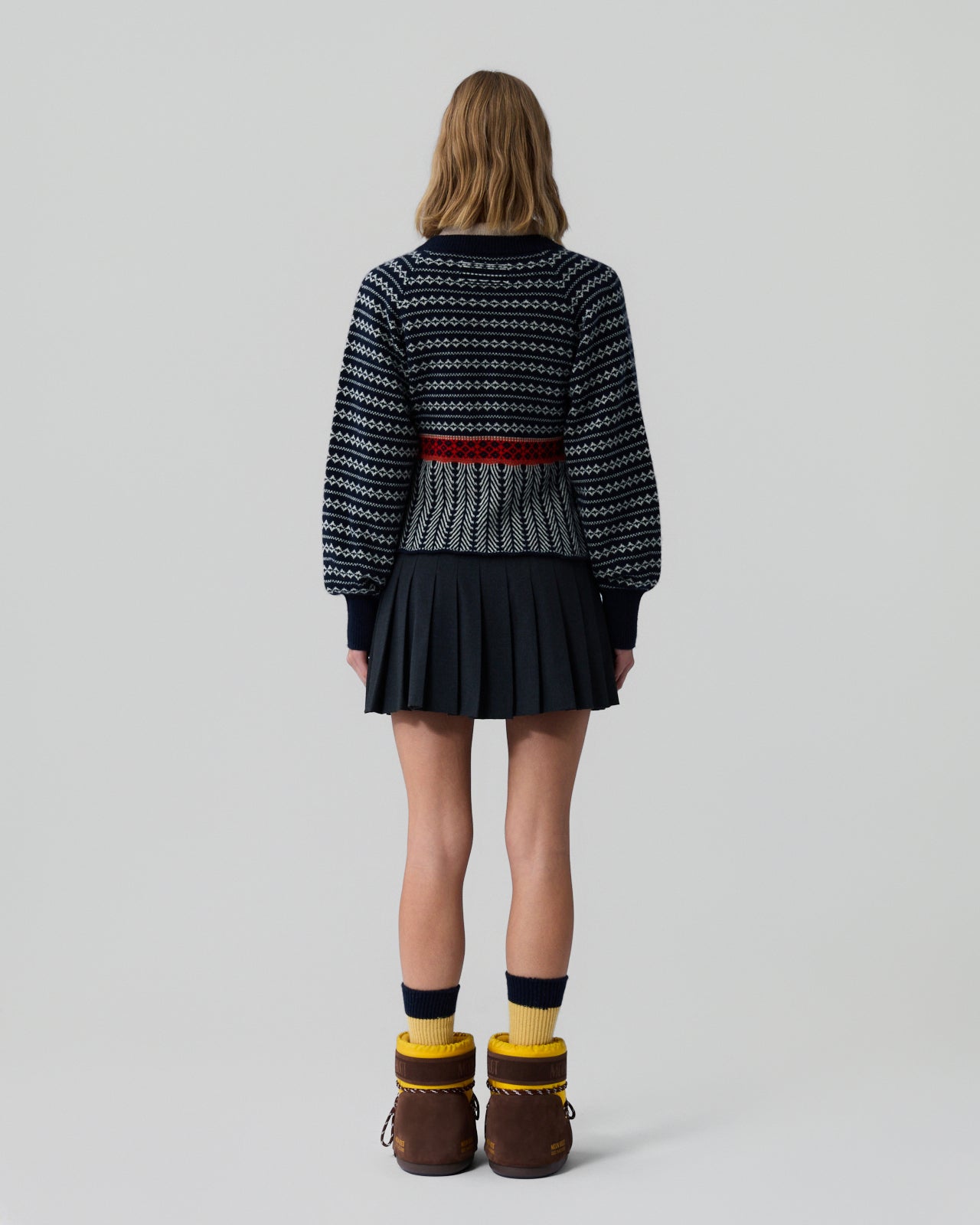 Fair Isle Sculpted  Cardigan | Midnight Combo