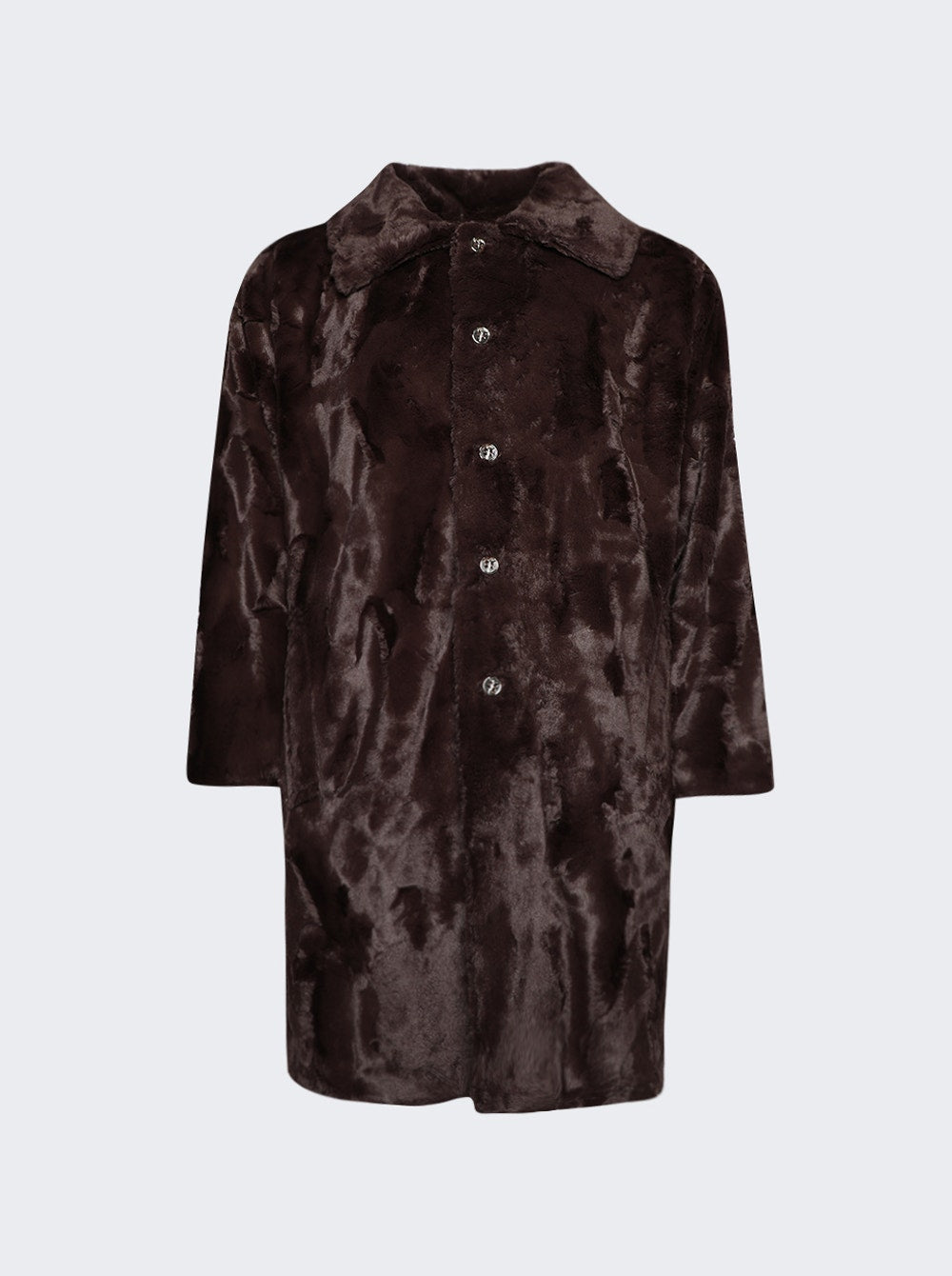 Men | Seventh Heaven | Faux Fur Jacket With 3d Cross Applique | Brown