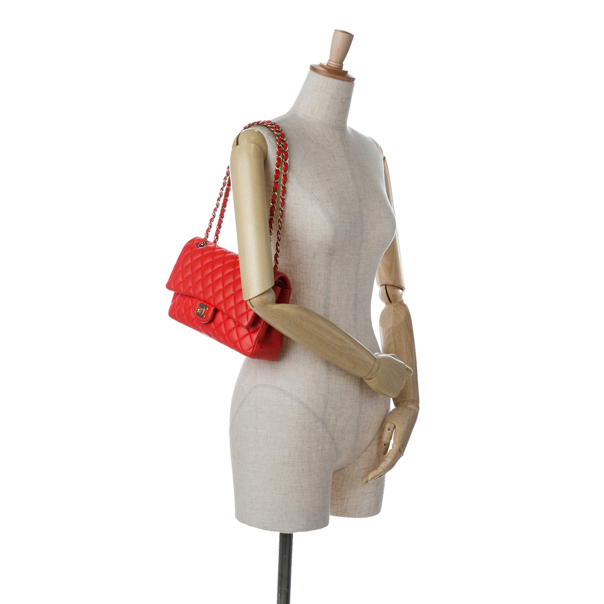 Chanel | Pre-Owned Medium Classic Lambskin Double Flap - II | Red