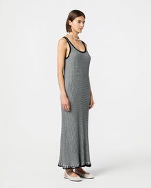 Fine Stripe Maxi Dress | Black/Cream