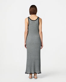 Fine Stripe Maxi Dress | Black/Cream