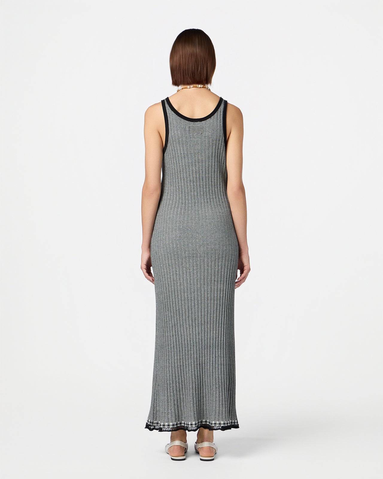 Fine Stripe Maxi Dress | Black/Cream