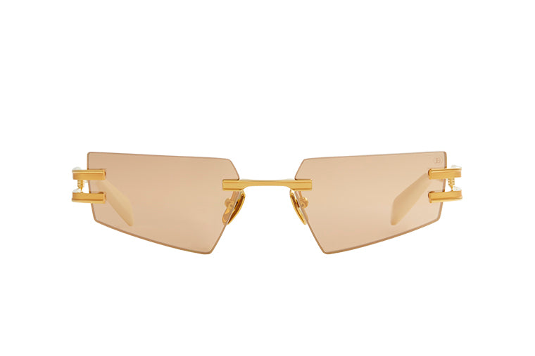 Unisex | Fixe Sunglass | White Gold - Matte White Gold - Bone | Dark Brown w/ Rose Gold Mirror