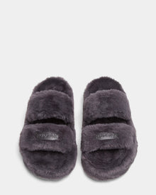 A pair of ZETA - 8224508 Grey platform slippers by Rudsak with two thick branded straps, shown on a plain white background.