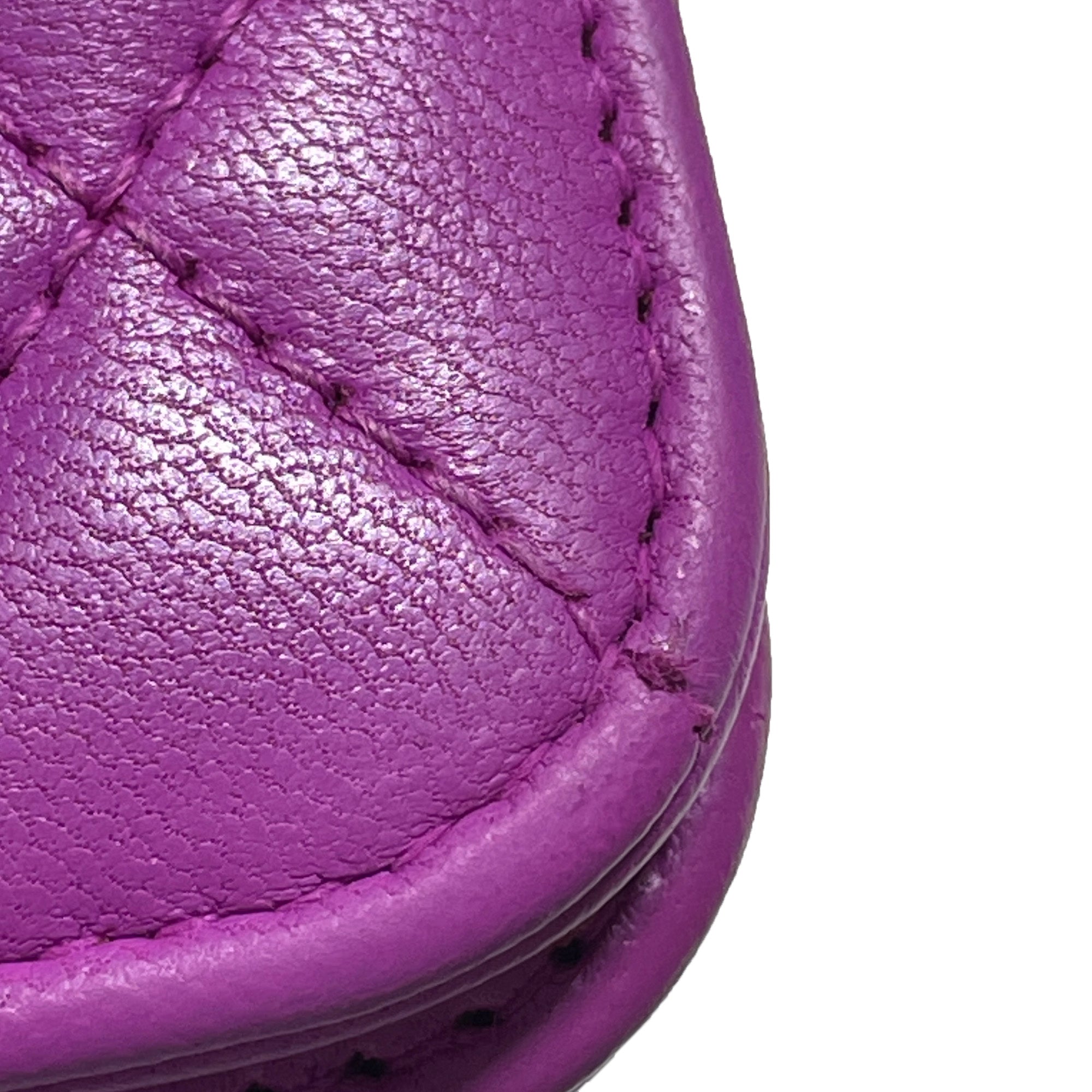 Chanel | Pre-Owned Lambskin Coco Boy Wallet On Chain | Purple/Magenta