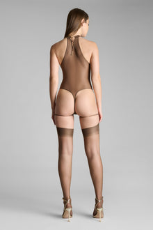 Halter Neck Thong Bodysuit - French Kiss Light | Mocha