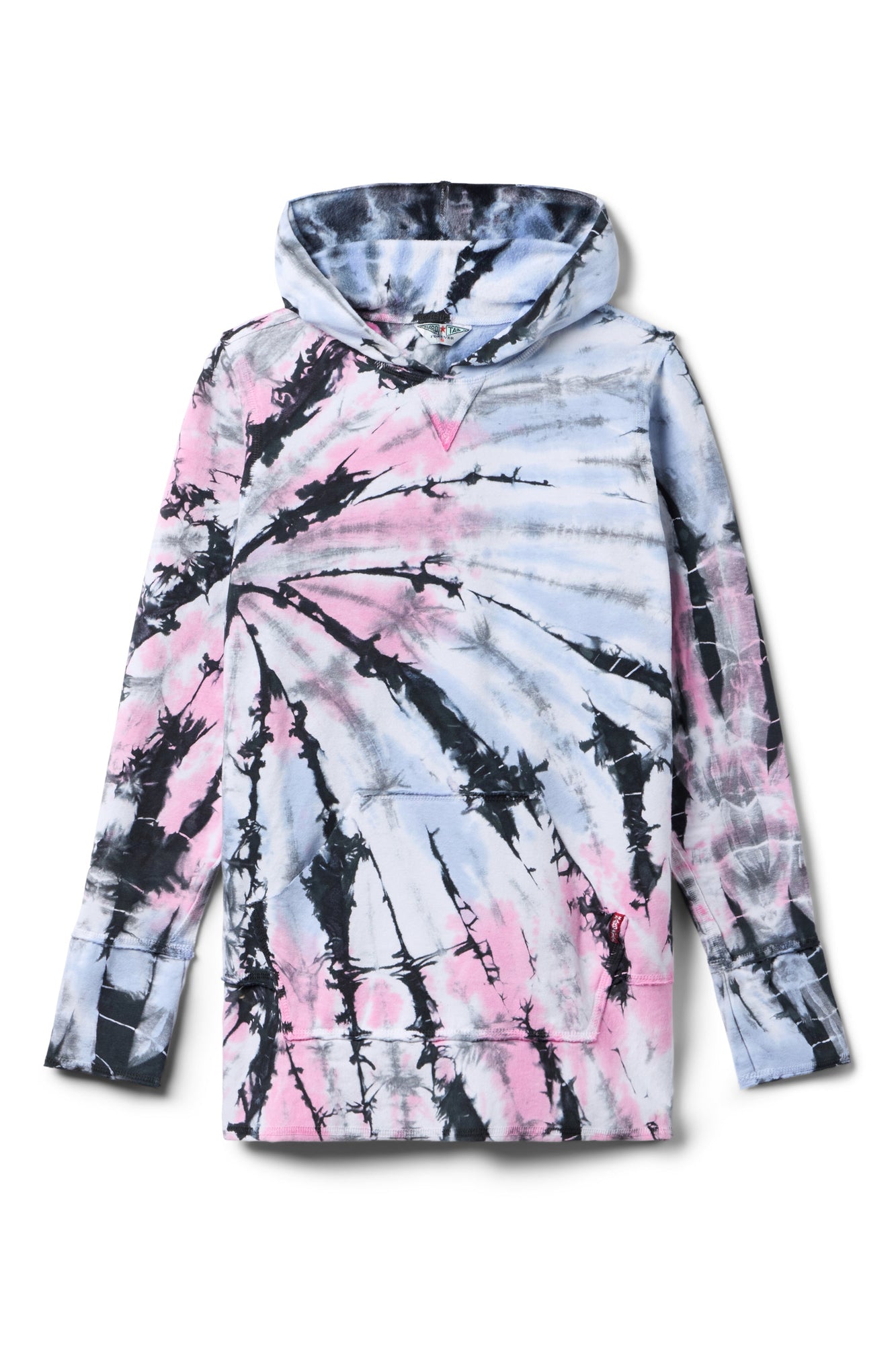Women | Raw Edge Long Hoodie Pullover | Two Time Spiral 5