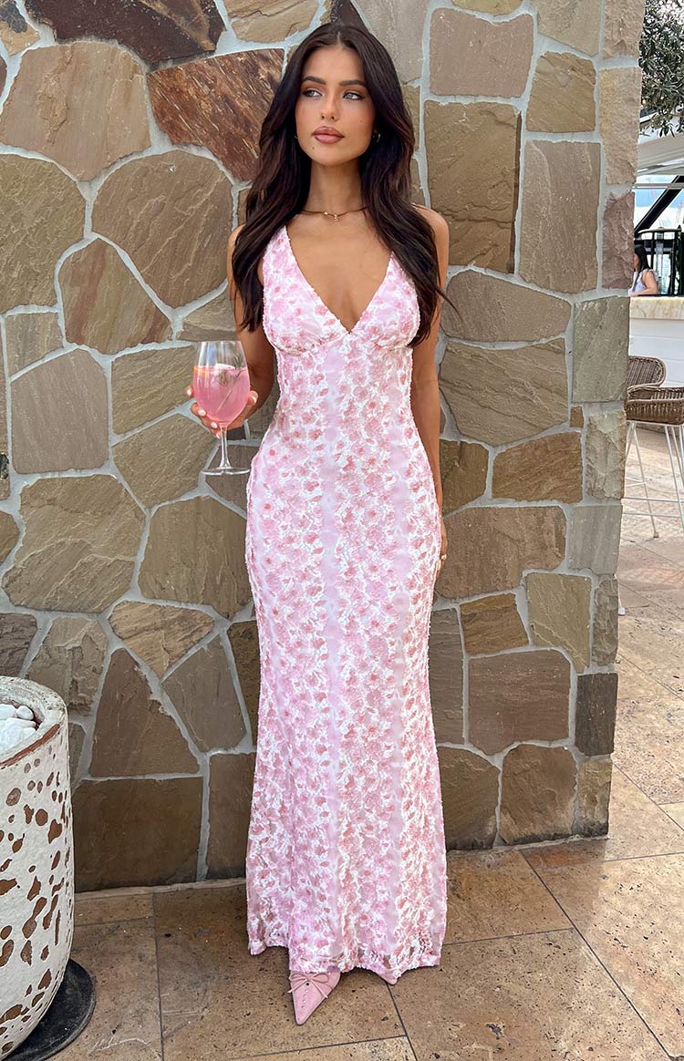 Farida Lace Maxi Dress | Pink