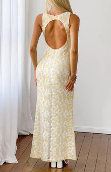 Farida Lace Maxi Dress | Yellow