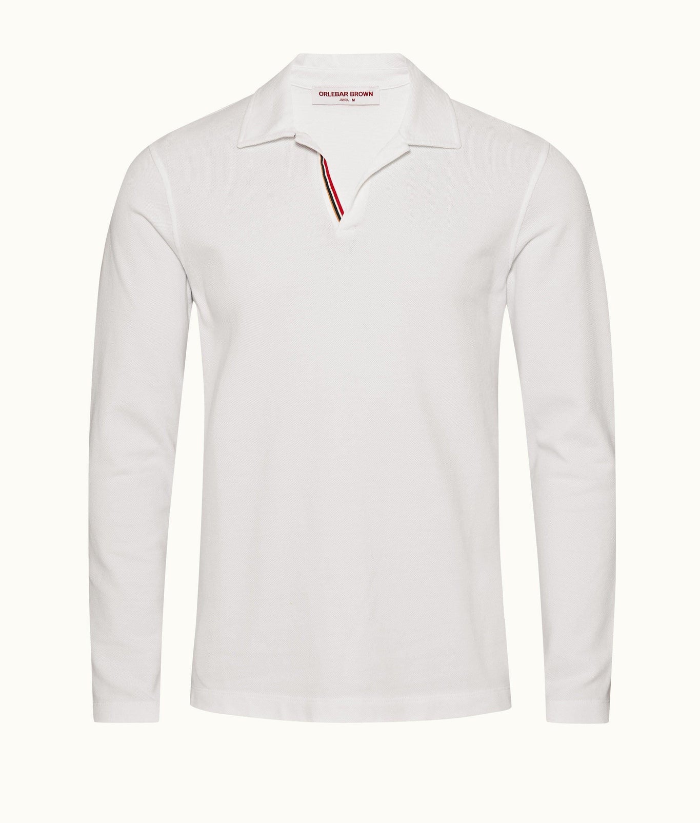 Felix O.B Stripe Tape Cotton Pique Polo Shirt | White