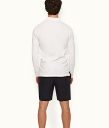 Felix O.B Stripe Tape Cotton Pique Polo Shirt | White