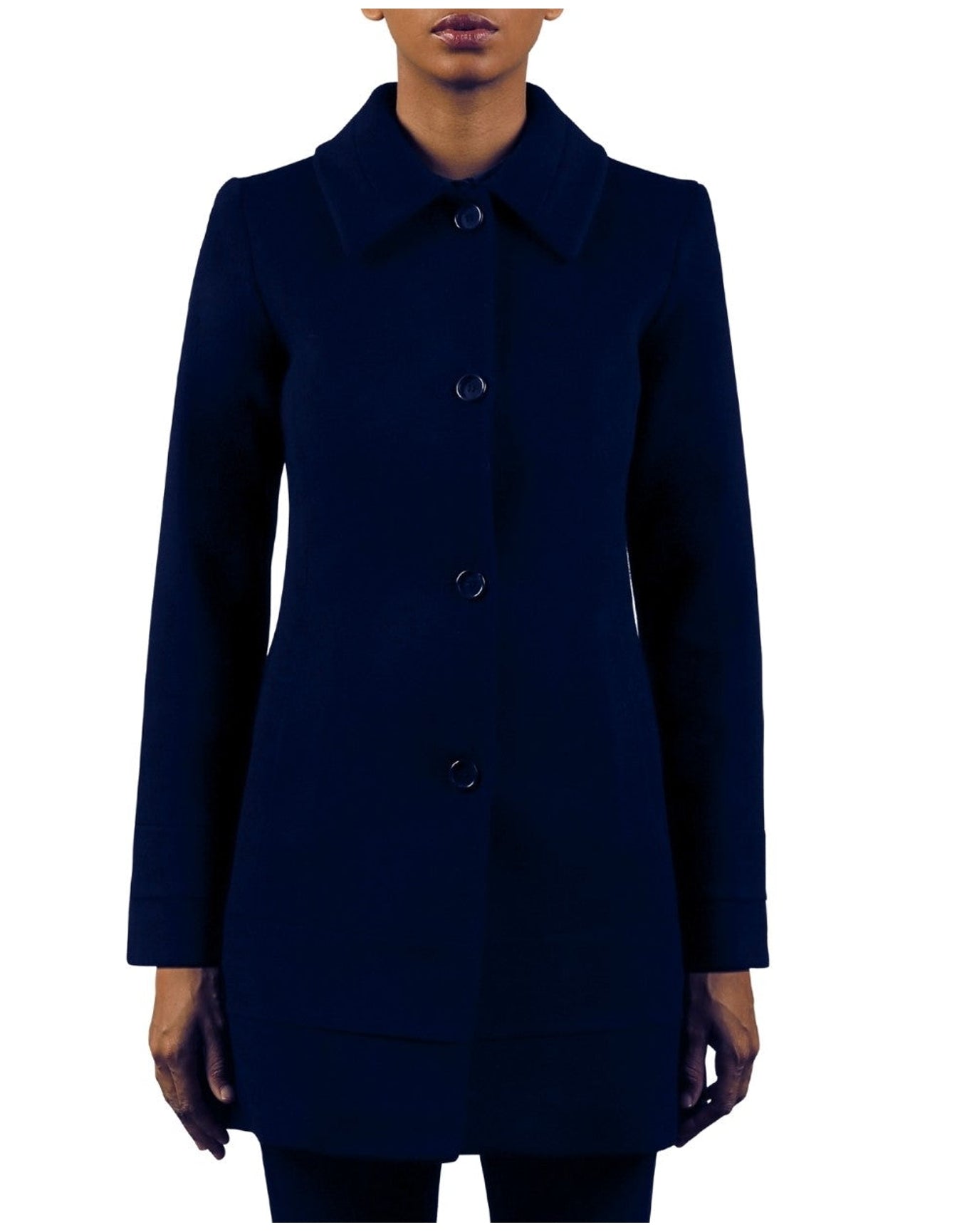 Fleurette | Women | Fit & Flare Coat With Sleeve & Hem Detail | Midnight