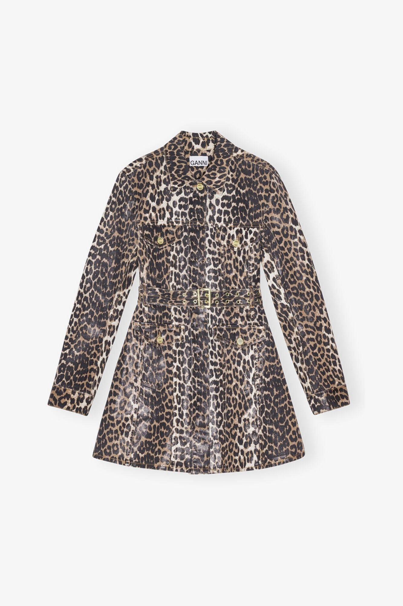 Foil Mini Dress | Leopard