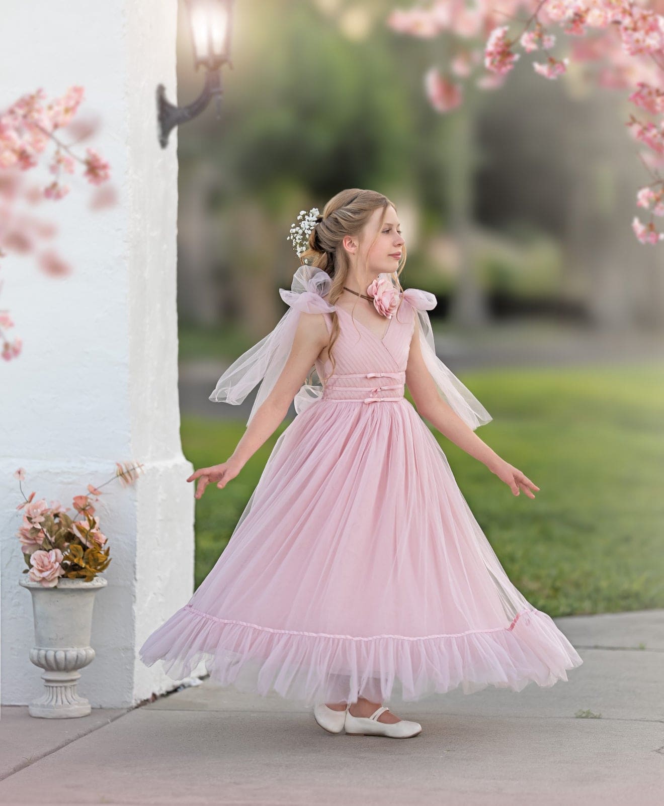 Girl | Camila Light Tulle Gown | Pink