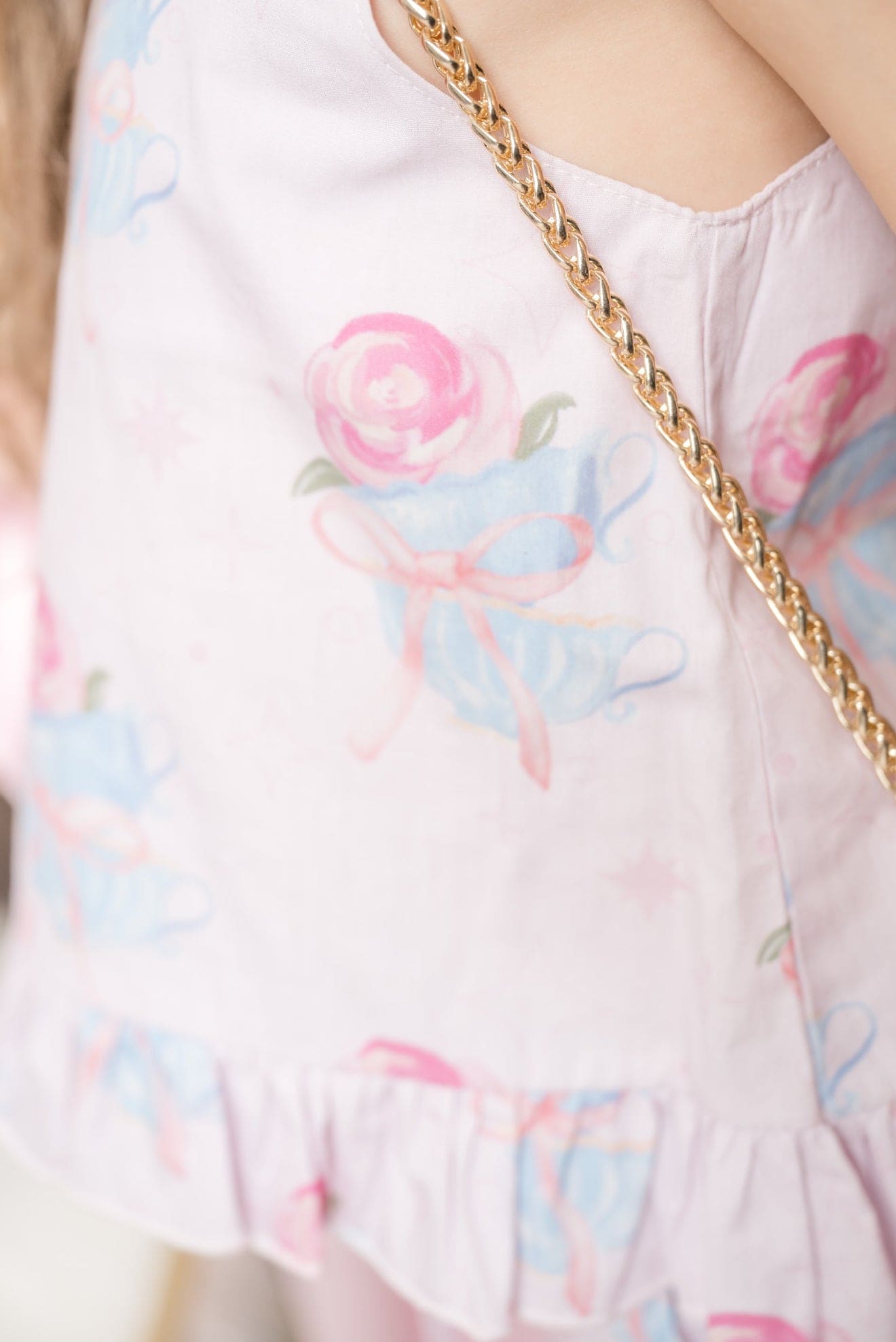 Girl | Maya Teacup Girls' Top and Shorts Set | Pink x Blue