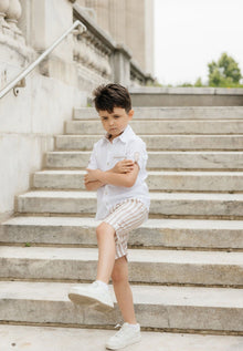 Ashton Striped Linen Shorts and Top Set - Petite Maison Kids