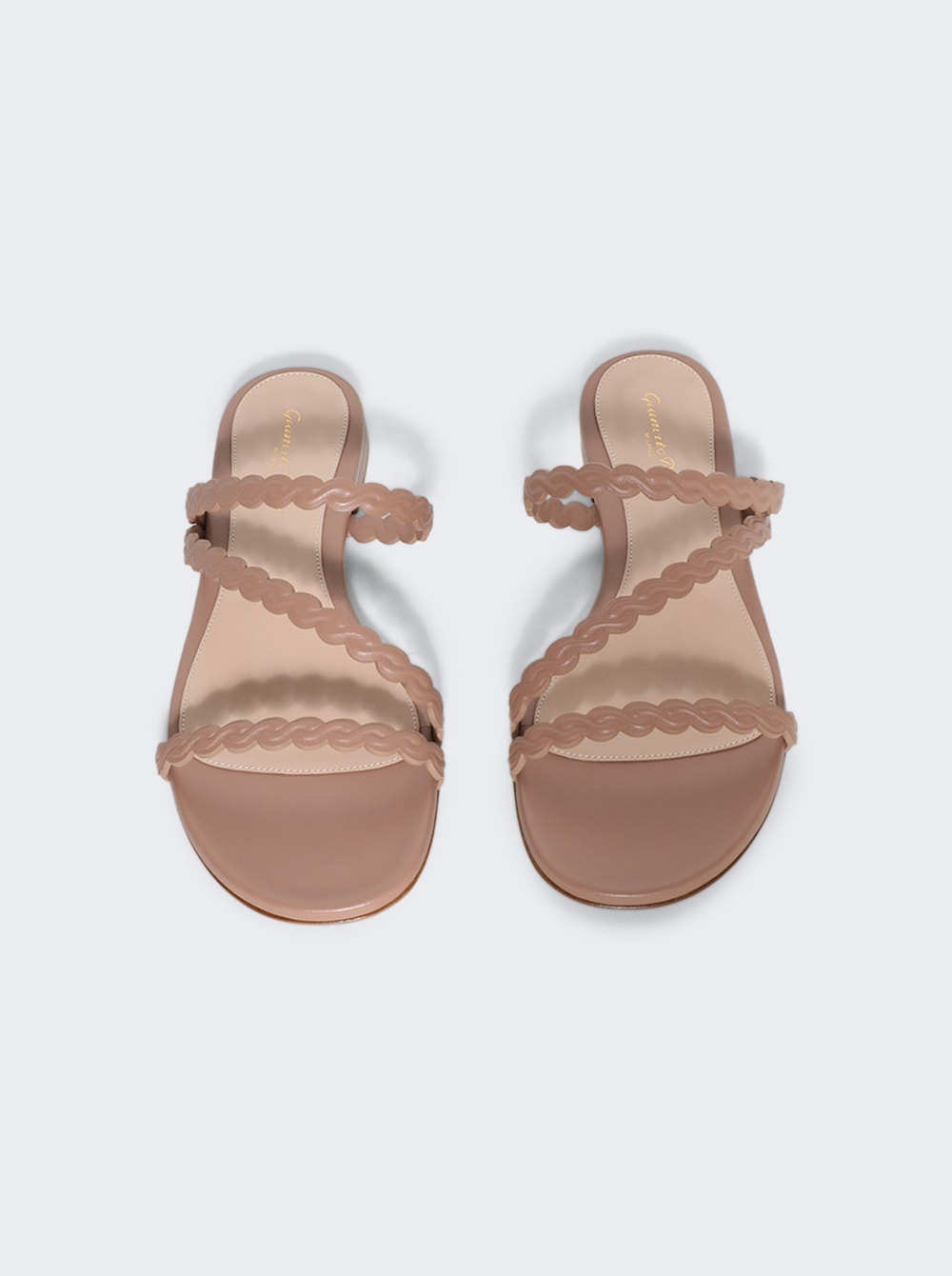 Women | Gianvito Rossi | Flat Leather Sandals Praline | Beige