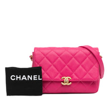 Chanel | Pre-Owned Small Quilted Caviar Chain Melody Flap | Pink/Dark Pink