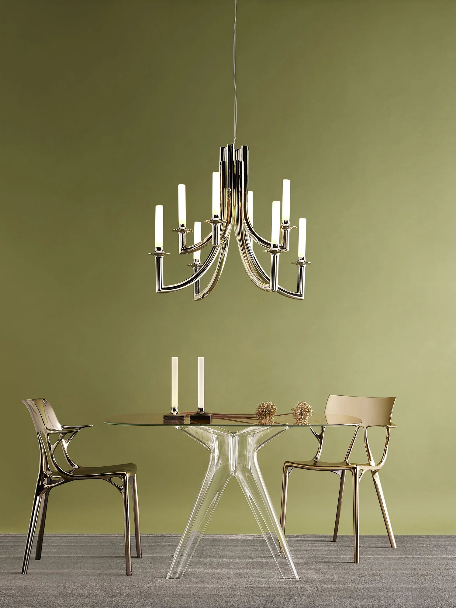 Khan Metal Chandelier | Single | Champagne