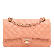Chanel | Pre-Owned Medium Classic Lambskin Double Flap | Orange/Light Orange