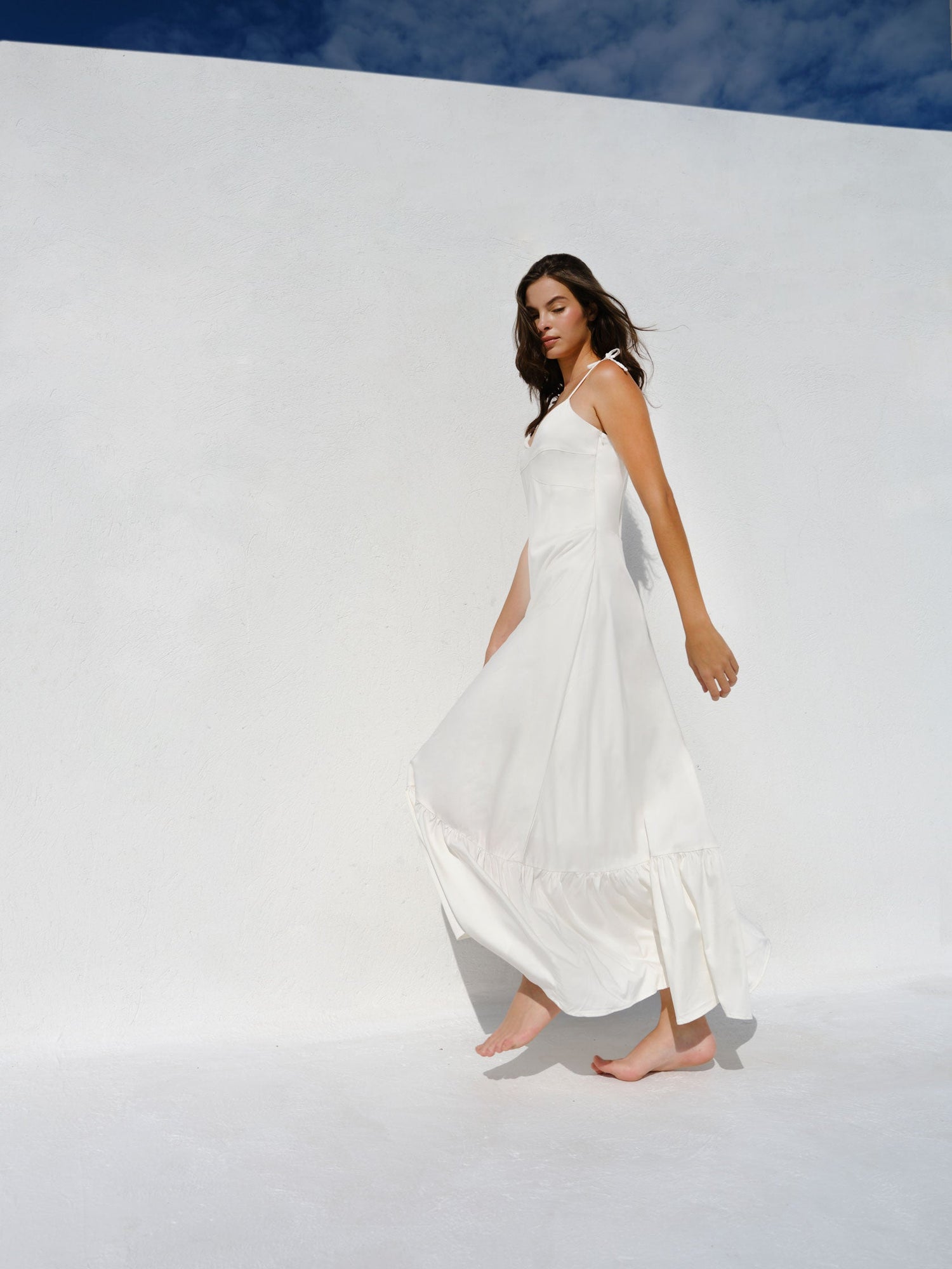 Gia Long Dress | White