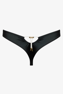 High-Cut Tanga Bikini Bottom - Glow | Black
