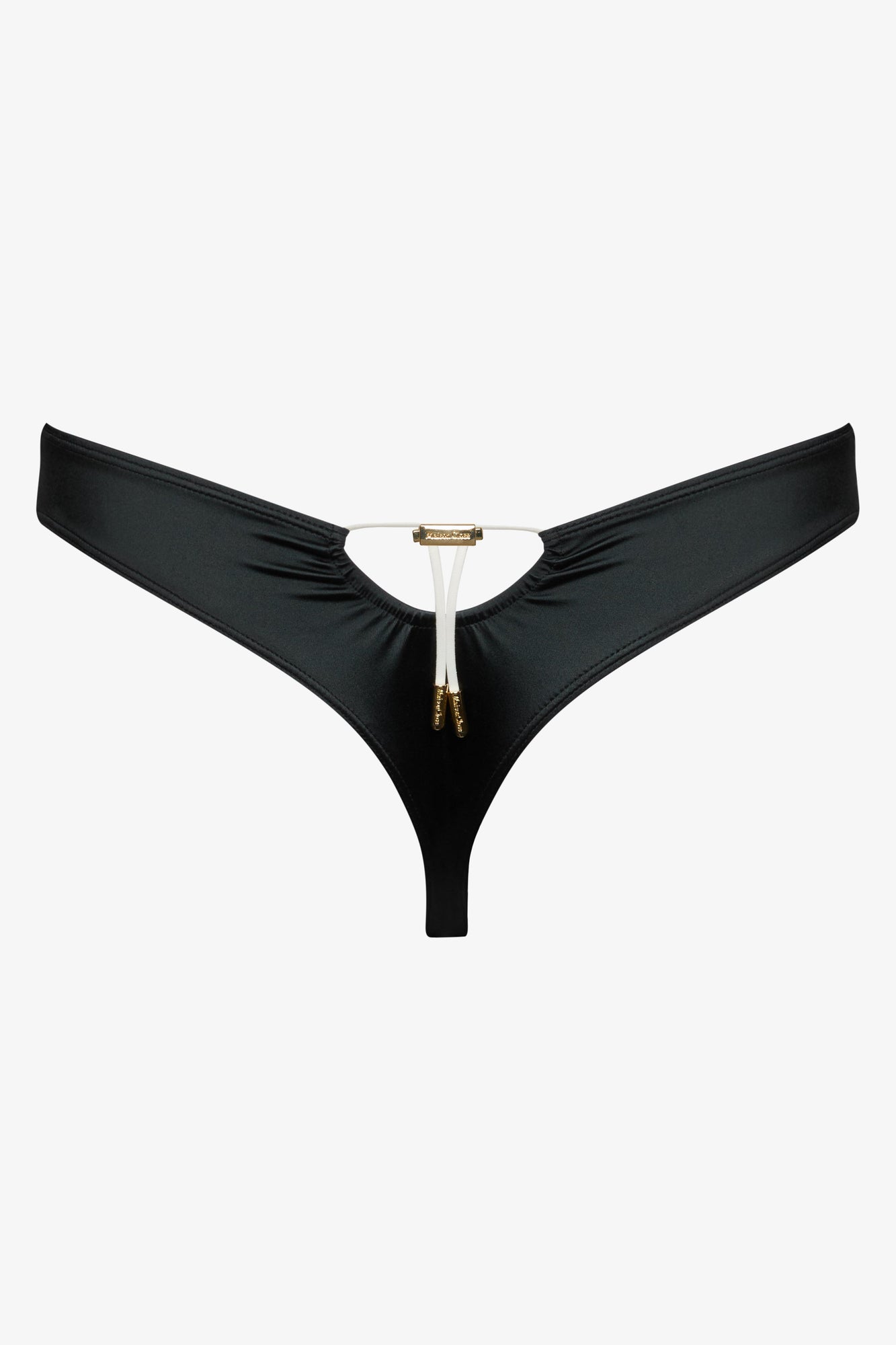 High-Cut Tanga Bikini Bottom - Glow | Black