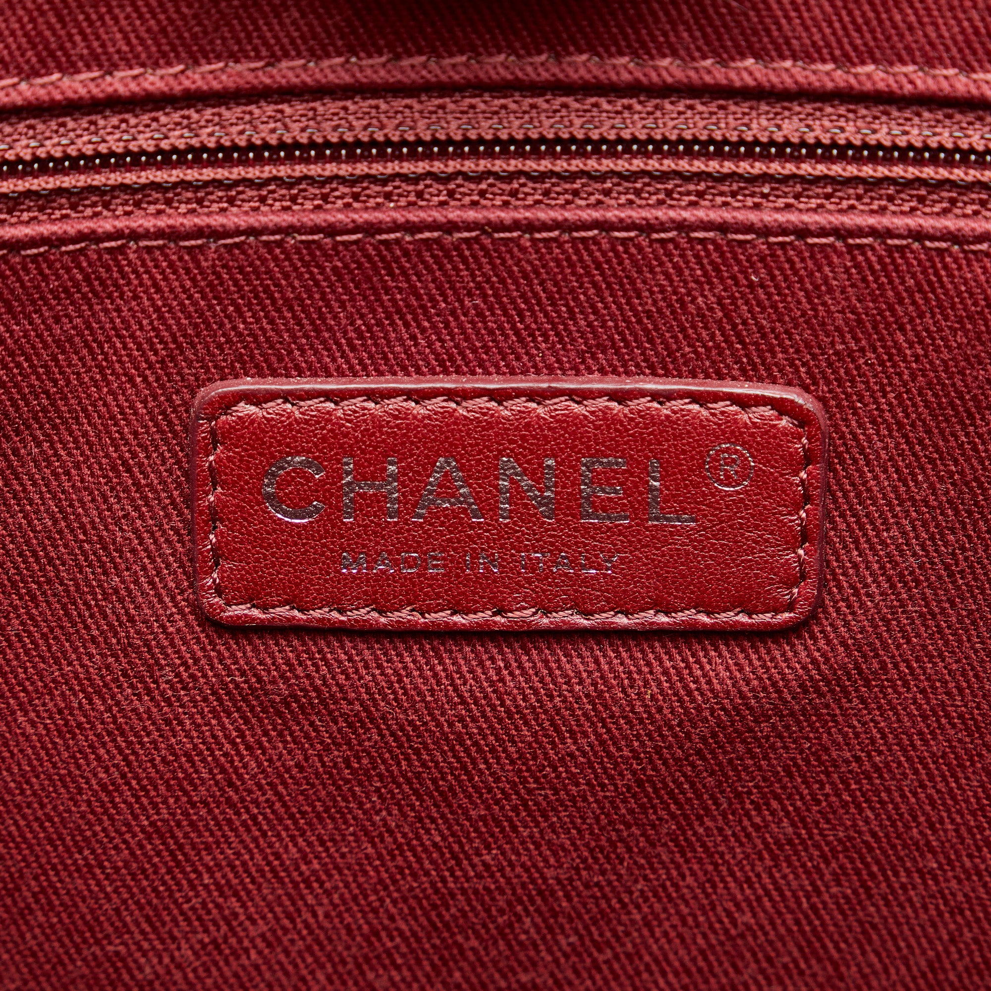 Chanel | Pre-Owned Mini Mixed Fibers Deauville Tote | Red/Dark Red